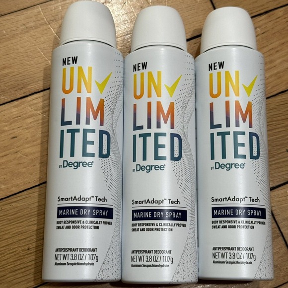 Degree Unlimited Marine Dry Spray Antiperspirant Deodorant 3.8 oz - Lot of 3 - Picture 1 of 6